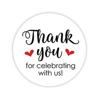 Thanks for Celebrating with Us Stickers, Wedding and Event Favor Labels (# 265-RD)