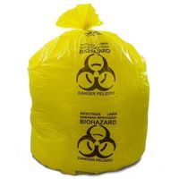 Medical Liners, Coreless Rolls, Yellow Infectious Linen Bags, 33" Width x 39" Length, 33 Gallon, 1.3 Mil, 65 lbs Load Capacity, 200 Per Case