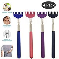 4X Large and Compact Extendable Stainless Steel Telescoping Back Scratcher with Non Slip Grip Extends 27" inch Assorted Colors for Men Women, Adult