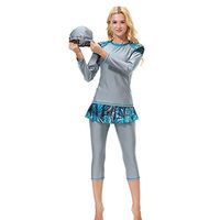 Gojendy Women Floral Printed Bathing Suit for Muslin Stripes Decor with Cap Swimsuit (XXL, Gray)