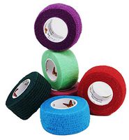 Elasti-Wrap 1 Inch Breathable, Self-Adherent, Self Adhesive, Cohesive Bandage Vet Wrap Assorted Colors (6 Rolls)