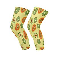 Knee Sleeve Avocado Kiwi Papaya Full Leg Brace Compression Long Sleeves Pant Socks for Running, Jogging, Sports, Crossfit, Basketball, Joint Pain Relief, Men and Women 1 Pair