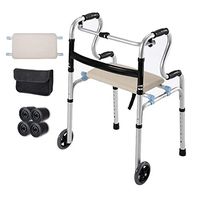 OUG Walker with Armrest Support Pad, Rehabilitation Assisted Walking Frame, Lightweight and Portable Walker for Rehabilitation Personnel (Storage Bag + Non-Slip Mat)