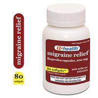 A+ Health Ibuprofen Migraine 200 Mg Softgels, Pain Reliever (NSAID), Made in USA, 80 Count