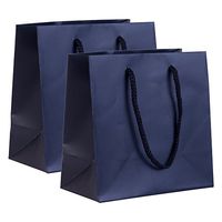 Incredible Packaging - 6.5" x 3.5" x 6.5" Mini Retail Euro Tote Shopping Bags - Heavy Duty 157 GSM - Original Style Paper - Perfect for Merchandise, Retail, Party, Gift Bags. (Black Matte, 10 Bags)