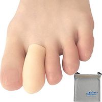 Chiroplax Gel Toe Cap (10 Caps+ Pouch) Toe Sleeve Protector Cushions Pads Guard Separator for Bunion Hammer Toe Callus Corn Blister Missing Ingrown Nails Ballet Pointe (Small - 10 Pack, Beige)