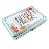 Punch Reason Sorry Em1 Hip Silver Cigarette Case Id Holder Metal Wallet 4" X 2.75" RFID Protection