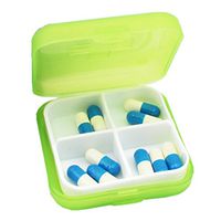 Vinjeely Pill Box Travel Mini 4 Slots Portable Medical Pill Box Drug Medicine Holder Case Organizer (Green)