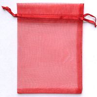 ATCG 50pcs 4x6 Inches Drawstring Sheer Organza Pouches Wedding Party Jewelry Favor Gift Candy Bags (Red)