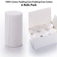Hopsora Cast Padding 6 Rolls 6" x 8ft 100% Cotton Individual Pack Undercast Padding Cast Supplies Wound Care Medical Cotton