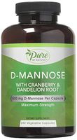 Pure By Nature D-Mannose with Cranberry and Dandelion Root Capsules, 240 Count