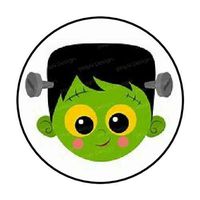 HotSaleStore Sticker Seals 48 Halloween Frankenstein Envelope Seals Labels Stickers 1.2" Round
