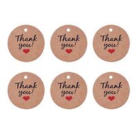 Toyvian Thank You Gift Round Tags Kraft Paper Tags Wedding Favor Gift Labels Rustic Gift Wrapping Accessories 100 Pieces (Without Rope)