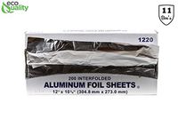 Premium Pre Cut Aluminum Foil Pop up Sheets 12 x 10-3/4 inches (2200 Count) - Great for Restaurants, Lunch, Takeout, Togo, Sandwiches, Catering, Kitchen, Grill, Stove, Baking, BBQ, Disposable(11 Box)