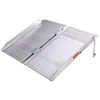 Portable Folding 24" x 28" Aluminum Wheelchair Loading Ramp w/Guardrails & Handle with Ebook