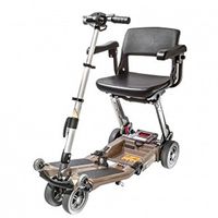 Free Rider USA - Luggie Elite - Compact Lightweight Foldable Scooter - 4-Wheel - Champagne