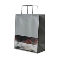 JAM PAPER Foil Gift Bags with Metal Handle - Medium - 8 x 10 x 4 - Silver -Sold Individually