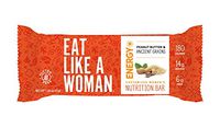 Eat Like A Woman, Plant Based Protein Bar, Gluten Free Bars w/Peanut Butter, Organic Ingredients, Paleo Friendly, Soy Free, Dairy Free, Peanut Butter & Ancient Grains, 12 Pack