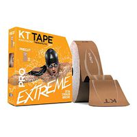 KT Tape PRO Extreme Therapeutic Elastic Kinesiology Sports Tape, 125 feet 150 Pre Cut 10 X 2 Inch I-Strips, 100% Synthetic, Water Resistant, Breathable, Professional & Olympic Choice (Titan Tan)