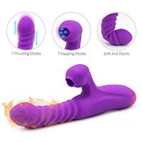 2 in 1 Hands Free Clitorial Sucking Toy for Women, 7 Thrusting Modes Women's G*Spot Waterproof Vibration Wand with 7 Speed Vibration, Tongue Vibrating Stimulator, T-Shirt