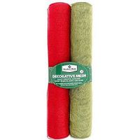Member's Mark Decorative Mesh Ribbon, 2-Pack - 1 Red and 1 Green