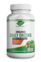 King Naturals Organic Daily Greens with Organic Fruits & Organic Veggies - USDA Certified, Non-GMO, Vegan, Tablets. Superfoods On-The-Go. Immune Health, Antioxidant, Natural Health, Energy Support