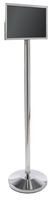 Displays2go Floor Sign Stanchion Stand, Store/Restaurant, 17" x 11" Frame, Double Sided, Chrome (STC1117CHB)