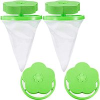 4 Pieces Reusable Washing Machine Lint Catcher Household Washing Machine Lint Mesh Bag Hair Filter Net Pouch Washer Hair Catcher (Green)