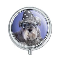 Schnauzer Puppy Dog Wizard Glasses Spell Book Pill Case Trinket Gift Box