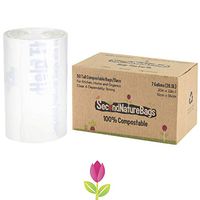 Second Nature Bags, Premium Certified 100% Compostable Biodegradable, 7 Gallon, 50 Bags, Tall Kitchen Food Scraps & Home Trash   
