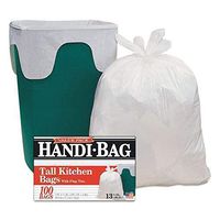 Handi-Bag Super Value Pack Trash Bag 13 Gallon 0.60 Mil, White 100 Bags/Box