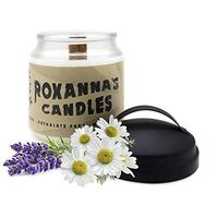 Lavender Chamomile Soy Candle with Crackling Wooden Wick | Handmade Artisan Scented Natural Fragrances Infused with Essential Oils, Non-GMO Wax, Large 16oz Jar 120+ Hours Burn Time, Aromatherapy