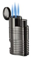 Visol Capitol Quad Torch Flame Cigar Lighter with Built-in Punch (Gray)