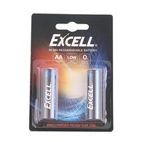 Detectorcatty 2PCS EXCELL AA Battery Rechargeable Batteries 1.2V AA Ni-MH Durable Low Self Discharge Precharged Rechargeable Battery