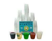 250 Shot Glasses Premium 2oz Clear Plastic Disposable Cups, Perfect Container for Jello Shots, Condiments, Tasting, Sauce, Dipping, Samples
