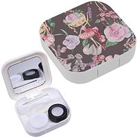 Portable Contact Lens Case Box Travel Kit Mirror + Bottle + Tweezers Container Holder [ Beautiful Watercolor Floral ]