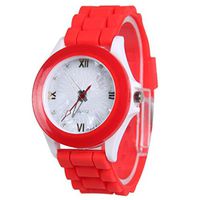 IEason,Women Silicone Rubber Jelly Gel Quartz Casual Sports Wrist Watch (Red)