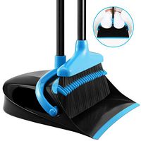 Homemaxs Broom and Dustpan Set, [Newest 2020] Long Handle Broom with Dustpan, Upright Dustpan with Upgrade Combo for Thorough Sweeping, Good Grip Dustpan and Lobby Broom for Pet Hair