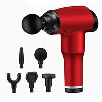 MLX Muscle Massage Gun, Fascia Gun Muscle Relaxer Electric Massager Deep Vibration Fascia Gun with 5 Massage Heads (Color : Red)