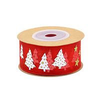 TOYANDONA 1 Pcs Creative Christmas Gift Wrapping Ribbons Colorful Christmas Design Decorations, Christmas Festival Gift DIY Supplies(Red)