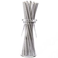Simply Baked Paper Straw, Silver Quadrafoil, 8" long, Pack of 25, Colorful, Disposable, and Compostable
