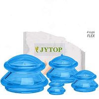 JYtop® 2019 New Negative Pressure Cupping Machine Silicone Cupping Self-Adhesive Elastic Cupping (Brilliant Blue, 4 Count)