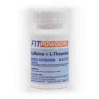 Caffeine and L-Theanine Capsules 90 Count Pills (100 mg Caffeine, 200 mg L-Theanine) Energy Stack Supplement by FitPowders