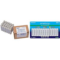 Panasonic eneloop AAA 2100 Cycle Ni-MH Pre-Charged Rechargeable Batteries 24 Pack & eneloop AA 2100 Cycle Ni-MH Pre-Charged Rechargeable Batteries, (package includes 16AA blue or 16AA white)