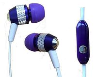Super Bass Noise-Isolation Stereo Earbuds/Earphones for Oppo F11 Pro, F11, A5s (AX5s), A7n (Purple) - w/Mic + MND Stylus