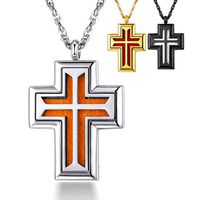 Supcare Cross Necklace,Aromatherapy Essential Oil Diffuser Pendant,Aroma Religious Christian Necklace Jewelry for Men/Women with 8 Refill Pads