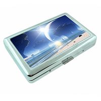 Beach Eclipse Em1 Hip Silver Cigarette Case Id Holder Metal Wallet 4" X 2.75" RFID Protection