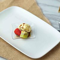Efavormart 120 Pcs - Clear 3" x 3" Stylish Mini Wave Disposable Plastic Dessert Plate