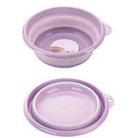 Collapsible Portable Wash Basin Dishpan Bucket Portable Dish Tub Folding Washbasin Purple