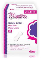 Maxim Natural Cotton Panty Liners, Lite, 48ct, Individually Wrapped, No Chlorine/Dioxin/SAP, Biodegradable Panty Liners for Women, Breathable, Hypoallergenic, Cotton Thin Panty Liners,2 Packs of 24